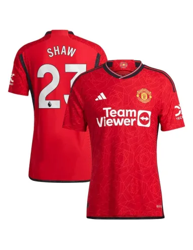 MAILLOT MANCHESTER UNITED DOMICILE LUKE SHAW VERSION AUTHENTIC 2023-2024